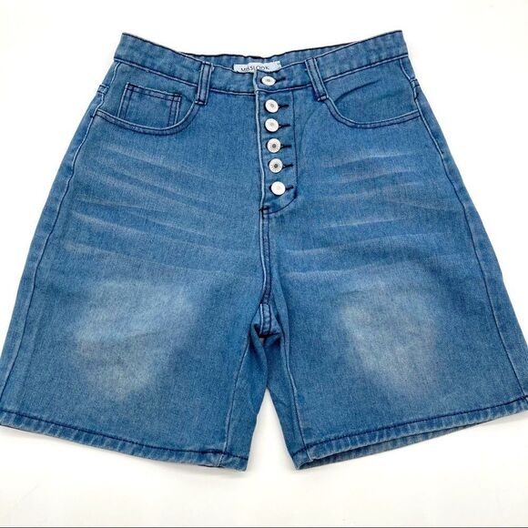 Misslook 6 Button Fly Denim Shorts High Rise SMALL - Picture 1 of 14